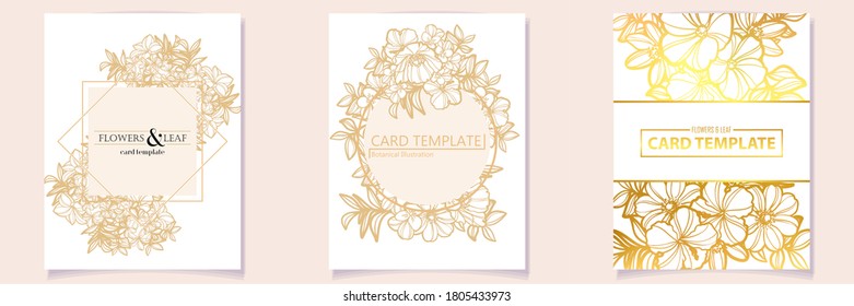 Vintage delicate greeting invitation card template design with flowers for wedding, marriage, bridal, birthday, Valentine's day. Romantic vector illustration.