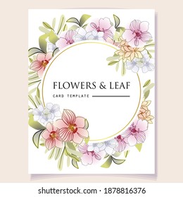 Vintage delicate greeting invitation card template design with flowers for wedding, marriage, bridal, birthday, Valentine's day