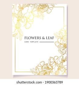 Vintage delicate greeting invitation card template design with flowers for wedding, marriage, bridal, birthday, Valentine's day. Romantic vector illustration.