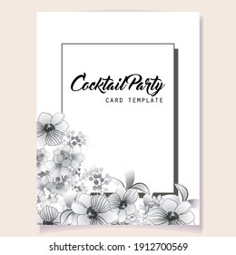 Vintage delicate greeting invitation card template design with flowers for wedding, marriage, bridal, birthday, Valentine's day. Romantic vector illustration.