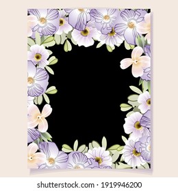 Vintage delicate greeting invitation card template design with flowers for wedding, marriage, bridal, birthday, Valentine's day.