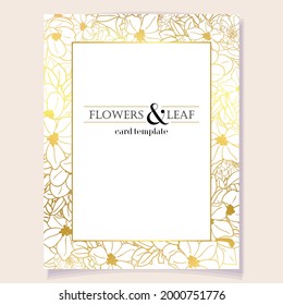 Vintage delicate greeting invitation card template design with flowers for wedding, marriage, bridal, birthday, Valentine's day. Romantic vector illustration.