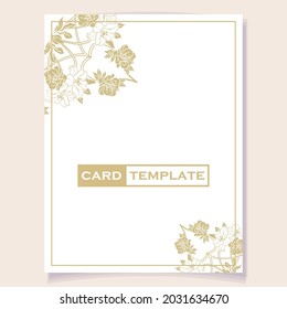 Vintage delicate greeting invitation card template design with flowers for wedding, marriage, bridal, birthday, Valentine's day. Romantic vector illustration.