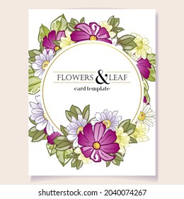 Vintage delicate greeting invitation card template design with flowers for wedding, marriage, bridal, birthday, Valentine's day. Romantic vector illustration.