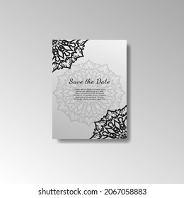 Vintage delicate greeting invitation card template design with flowers.