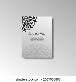 Vintage delicate greeting invitation card template design with flowers.