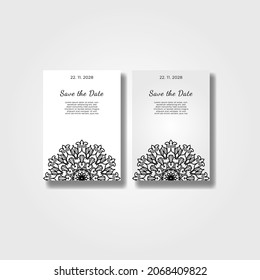 Vintage delicate greeting invitation card template design with flowers. EPS 10