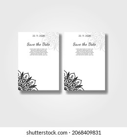 Vintage delicate greeting invitation card template design with flowers. EPS 10