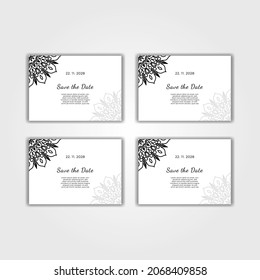 Vintage delicate greeting invitation card template design with flowers. EPS 10