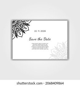 Vintage delicate greeting invitation card template design with flowers. EPS 10