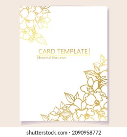 Vintage delicate greeting invitation card template design with flowers for wedding, marriage, bridal, birthday, Valentine's day. Romantic vector illustration.