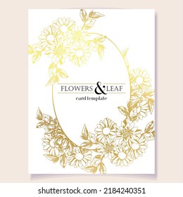 Vintage delicate greeting invitation card template design with flowers for wedding, marriage, bridal, birthday, Valentine's day. Romantic vector illustration.