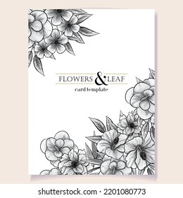 Vintage delicate greeting invitation card template design with flowers for wedding, marriage, bridal, birthday, Valentine's day. Romantic vector illustration.
