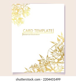 Vintage delicate greeting invitation card template design with flowers for wedding, marriage, bridal, birthday, Valentine's day. Romantic vector illustration.