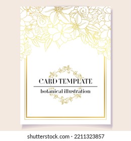 Vintage delicate greeting invitation card template design with flowers for wedding, marriage, bridal, birthday, Valentine's day. Romantic vector illustration.