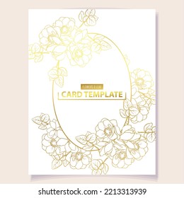 Vintage delicate greeting invitation card template design with flowers for wedding, marriage, bridal, birthday, Valentine's day. Romantic vector illustration.