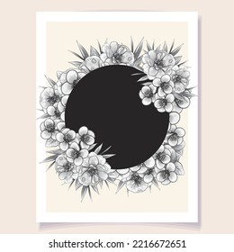 Vintage delicate greeting invitation card template design with flowers for wedding, marriage, bridal, birthday, Valentine's day. Romantic vector illustration.