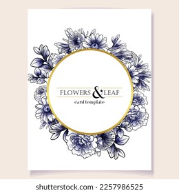 Vintage delicate greeting invitation card template design with flowers for wedding, marriage, bridal, birthday, Valentine's day. Romantic vector illustration.