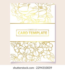 Vintage delicate greeting invitation card template design with flowers for wedding, marriage, bridal, birthday, Valentine's day.