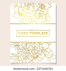 Vintage delicate greeting invitation card template design with flowers for wedding, marriage, bridal, birthday, Valentine's day. Romantic vector illustration.