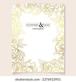 Vintage delicate greeting invitation card template design with flowers for wedding, marriage, bridal, birthday, Valentine's day. Romantic vector illustration.