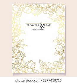 Vintage delicate greeting invitation card template design with flowers for wedding, marriage, bridal, birthday, Valentine's day. Romantic vector illustration.