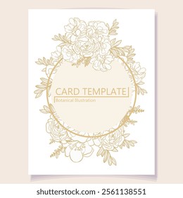 Vintage delicate greeting invitation card template design with flowers for wedding, marriage, bridal, birthday, Valentine's day. Romantic vector illustration.