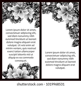 Vintage delicate invitation with flowers for wedding, marriage, bridal, birthday, Valentine's day. Romantic vector illustration.