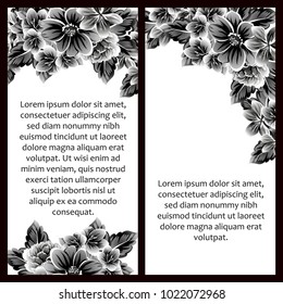 Vintage delicate invitation with flowers for wedding, marriage, bridal, birthday, Valentine's day. Romantic vector illustration.