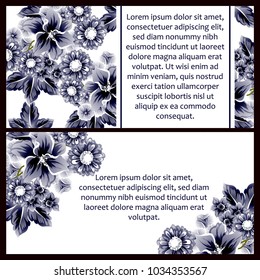 Vintage delicate invitation with flowers for wedding, marriage, bridal, birthday, Valentine's day. Romantic vector illustration.