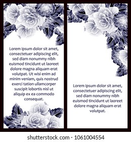Vintage delicate invitation with flowers for wedding, marriage, bridal, birthday, Valentine's day. Romantic vector illustration.