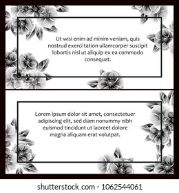 Vintage delicate invitation with flowers for wedding, marriage, bridal, birthday, Valentine's day. Romantic vector illustration.