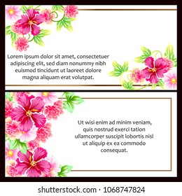 Vintage delicate invitation with flowers for wedding, marriage, bridal, birthday, Valentine's day. Romantic vector illustration.