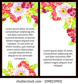 Vintage delicate invitation with flowers for wedding, marriage, bridal, birthday, Valentine's day. Romantic vector illustration.