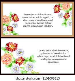 Vintage delicate invitation with flowers for wedding, marriage, bridal, birthday, Valentine's day. Romantic vector illustration.