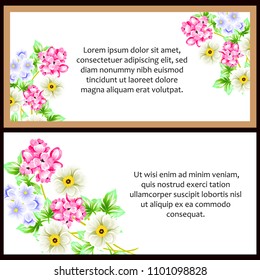 Vintage delicate invitation with flowers for wedding, marriage, bridal, birthday, Valentine's day. Romantic vector illustration.