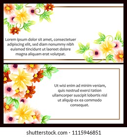 Vintage delicate invitation with flowers for wedding, marriage, bridal, birthday, Valentine's day. Romantic vector illustration.