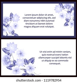 Vintage delicate invitation with flowers for wedding, marriage, bridal, birthday, Valentine's day. Romantic vector illustration.