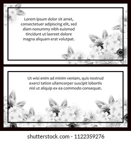 Vintage delicate invitation with flowers for wedding, marriage, bridal, birthday, Valentine's day. Romantic vector illustration.