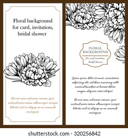 Vintage delicate invitation with flowers for wedding, marriage, bridal, birthday, Valentine's day. Romantic vector illustration.