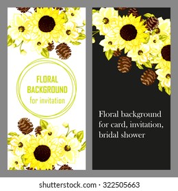 Vintage delicate invitation with flowers for wedding, marriage, bridal, birthday, Valentine's day. Romantic vector illustration.