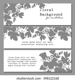 Vintage delicate invitation with flowers for wedding, marriage, bridal, birthday, Valentine's day.