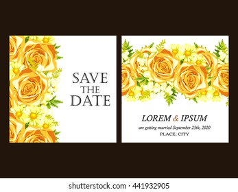 Vintage delicate invitation with flowers for wedding, marriage, bridal, birthday, Valentine's day. Romantic vector illustration.