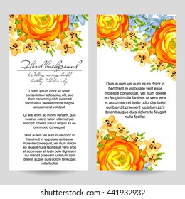 Vintage delicate invitation with flowers for wedding, marriage, bridal, birthday, Valentine's day. Romantic vector illustration.