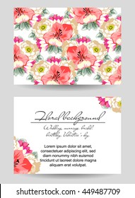 Vintage delicate invitation with flowers for wedding, marriage, bridal, birthday, Valentine's day. Romantic vector illustration.