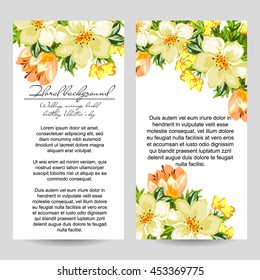 Vintage delicate invitation with flowers for wedding, marriage, bridal, birthday, Valentine's day. Romantic vector illustration.