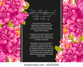 Vintage delicate invitation with flowers for wedding, marriage, bridal, birthday, Valentine's day. Romantic vector illustration.
