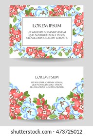 Vintage delicate invitation with flowers for wedding, marriage, bridal, birthday, Valentine's day.
