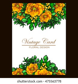 Vintage delicate invitation with flowers for wedding, marriage, bridal, birthday, Valentine's day. Romantic vector illustration.