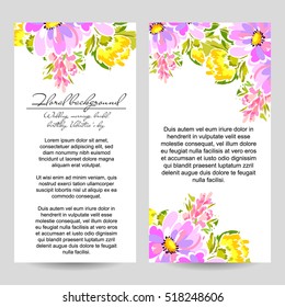 Vintage delicate invitation with flowers for wedding, marriage, bridal, birthday, Valentine's day. Romantic vector illustration.